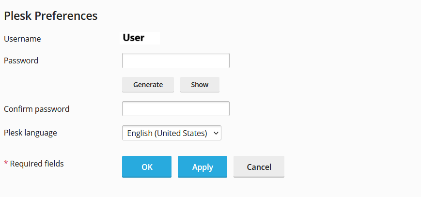 Reset password in Plesk